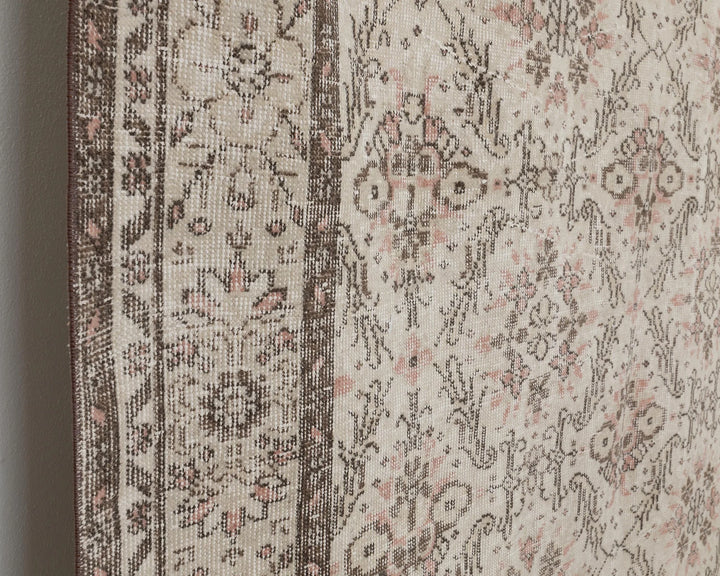 Beige Turkish Oushak Rug 5'10" x 9'10" Hand-Knotted | No. VR35959