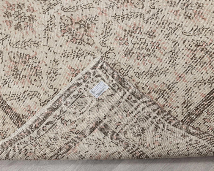 Beige Turkish Oushak Rug 5'10" x 9'10" Hand-Knotted | No. VR35959
