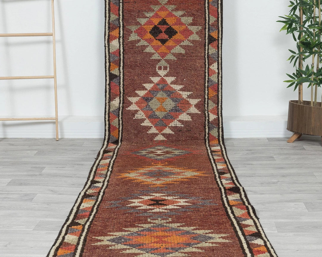 Multicolor Turkish Vintage Rug 2' 7" x 13' 3" Hand-Knotted | No. VR36166