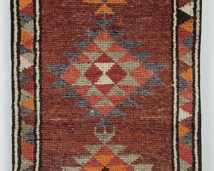 Multicolor Turkish Vintage Rug 2' 7" x 13' 3" Hand-Knotted | No. VR36166