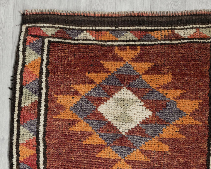 Multicolor Turkish Vintage Rug 2' 7" x 13' 3" Hand-Knotted | No. VR36166