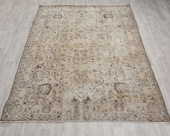 Multicolor Turkish Oushak Rug 6' 11" x 9' 6" Hand-Knotted | No. VR36319