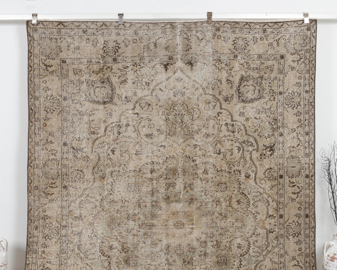 Multicolor Turkish Oushak Rug 6' 11" x 9' 6" Hand-Knotted | No. VR36319