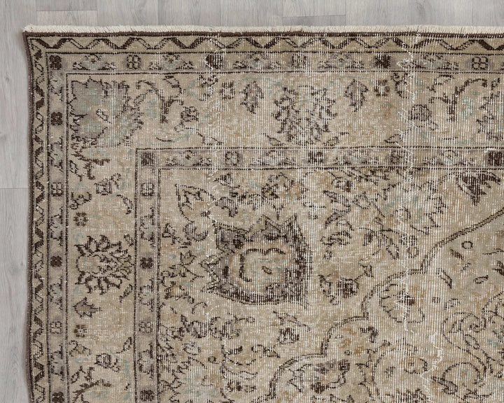 Multicolor Turkish Oushak Rug 6' 11" x 9' 6" Hand-Knotted | No. VR36319