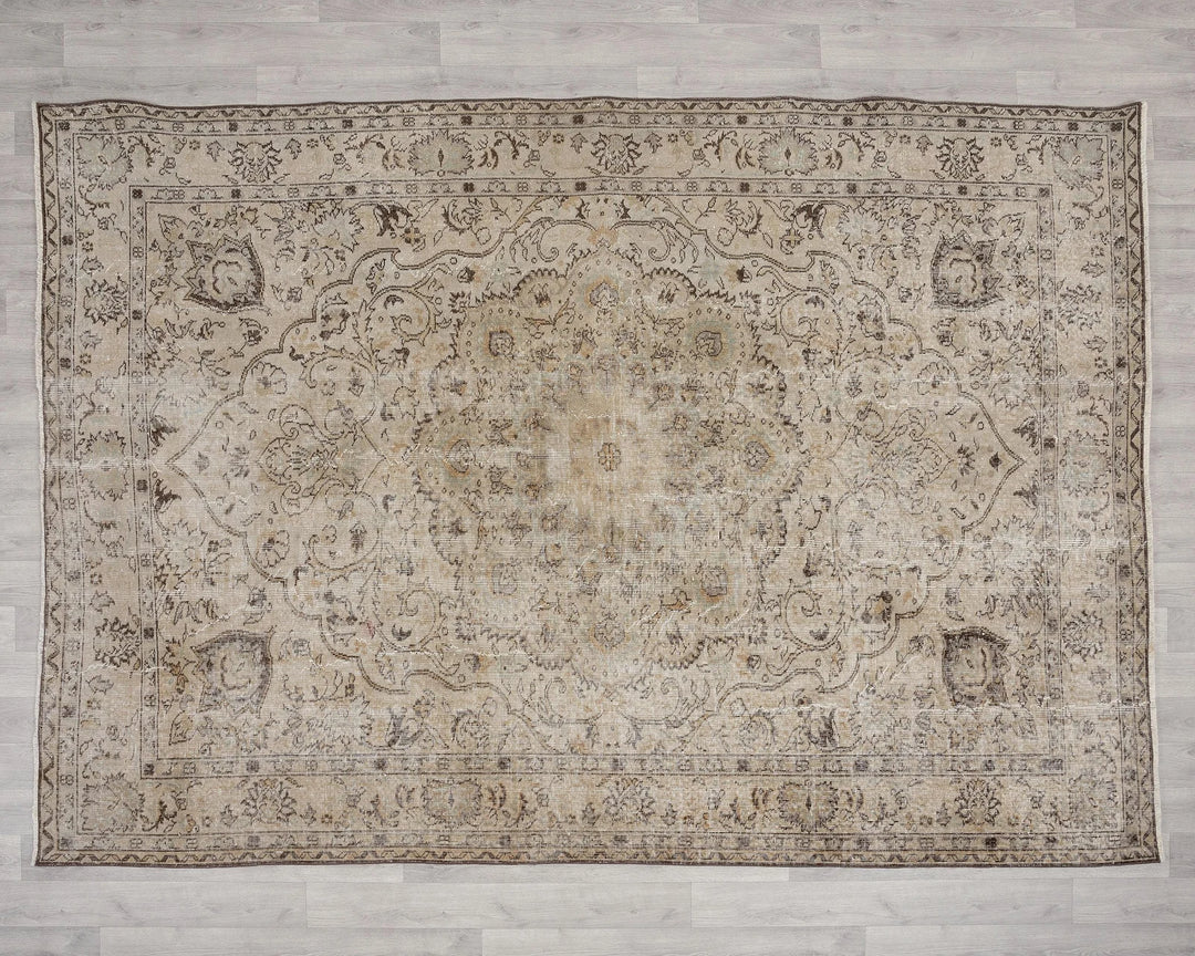 Multicolor Turkish Oushak Rug 6' 11" x 9' 6" Hand-Knotted | No. VR36319