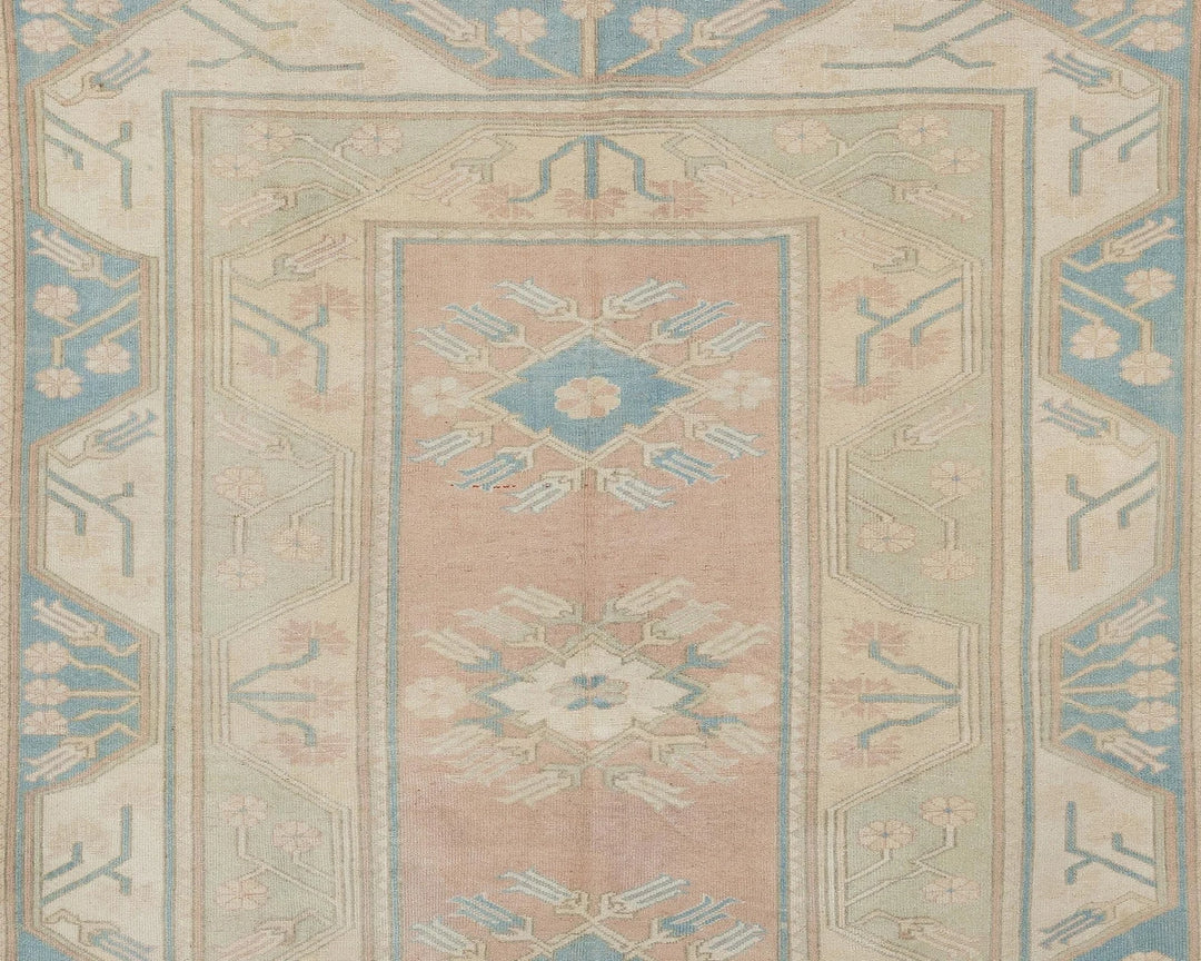 Multicolor Turkish Oushak Rug 6'11" x 5'11" Hand-Knotted | No. VR36354