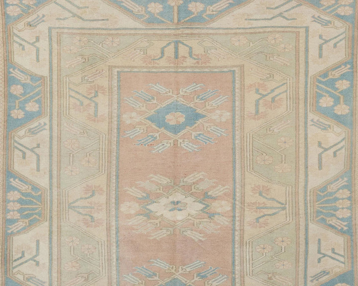 Multicolor Turkish Oushak Rug 6'11" x 5'11" Hand-Knotted | No. VR36354