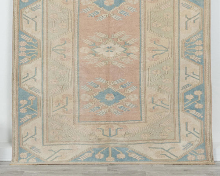 Multicolor Turkish Oushak Rug 6'11" x 5'11" Hand-Knotted | No. VR36354