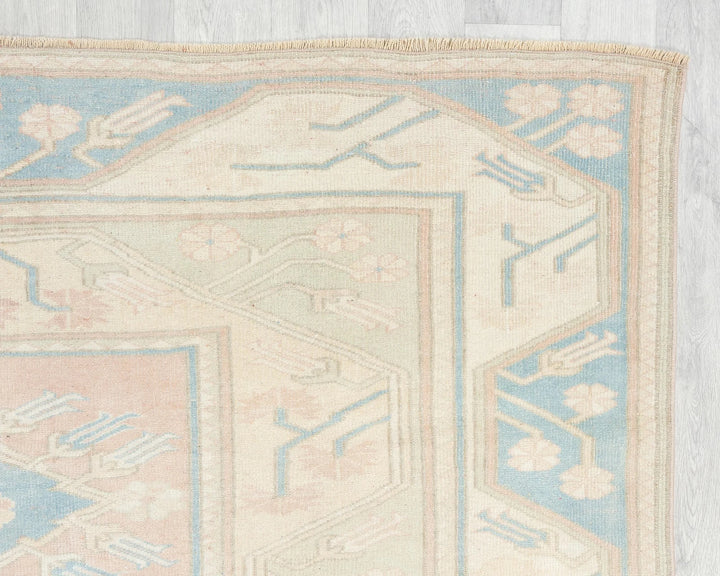 Multicolor Turkish Oushak Rug 6'11" x 5'11" Hand-Knotted | No. VR36354