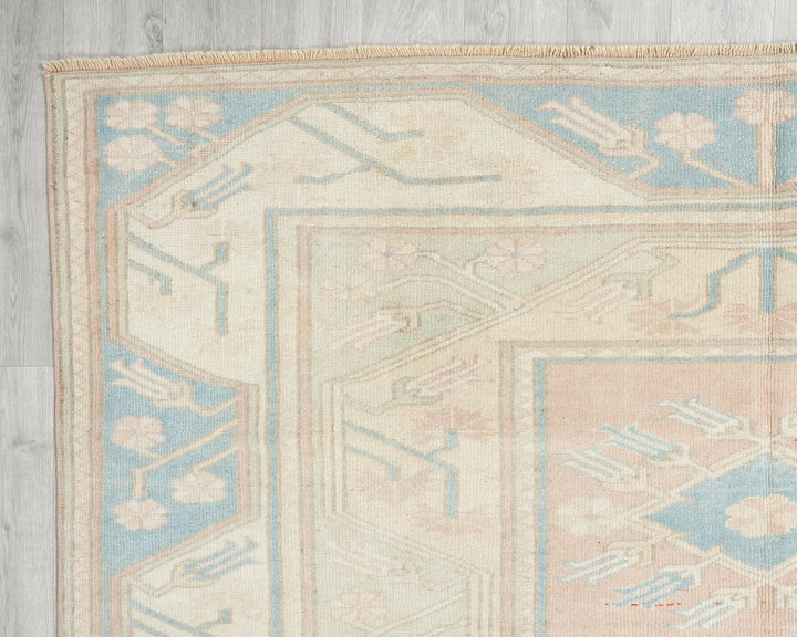Multicolor Turkish Oushak Rug 6'11" x 5'11" Hand-Knotted | No. VR36354