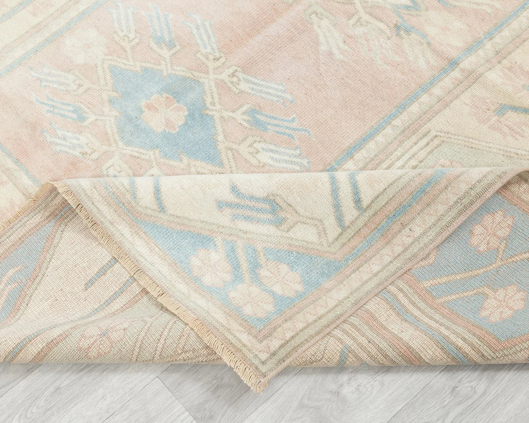 Multicolor Turkish Oushak Rug 6'11" x 5'11" Hand-Knotted | No. VR36354