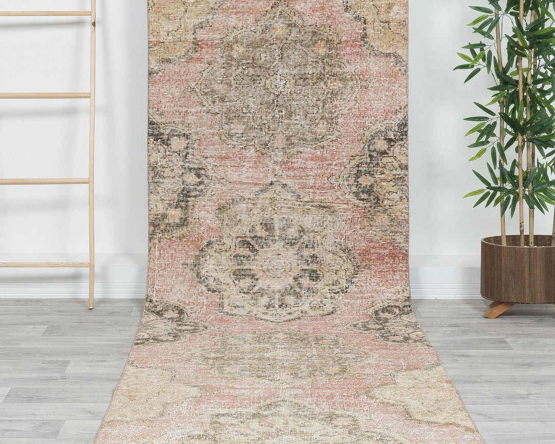 Multicolor Turkish Oushak Rug 3' 1" x 12' 5" Hand-Knotted | No. VR36412