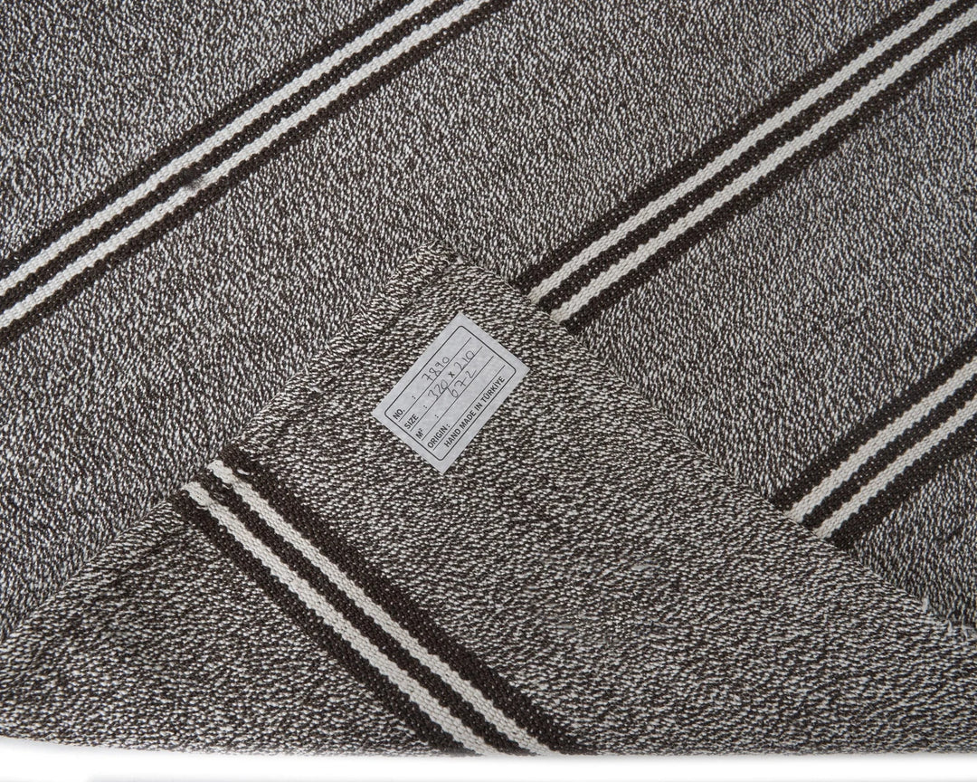 Gray Turkish Kilim Rug 6' 11" x 10' 6" Flat-Weave | No. VR36469