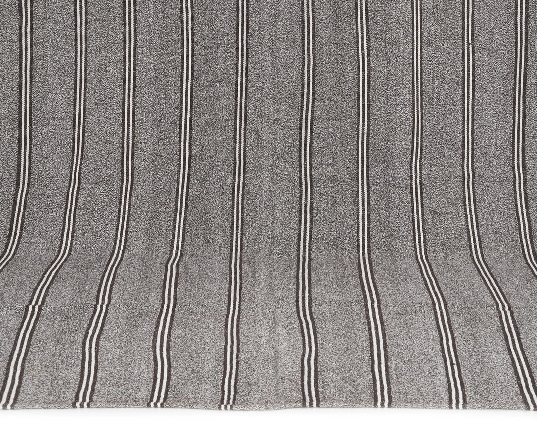 Gray Turkish Kilim Rug 6' 11" x 10' 6" Flat-Weave | No. VR36469