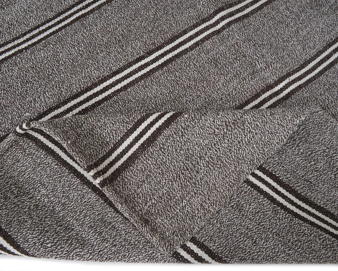 Gray Turkish Kilim Rug 6' 11" x 10' 6" Flat-Weave | No. VR36469