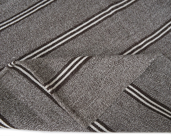 Gray Turkish Kilim Rug 6' 11" x 10' 6" Flat-Weave | No. VR36469