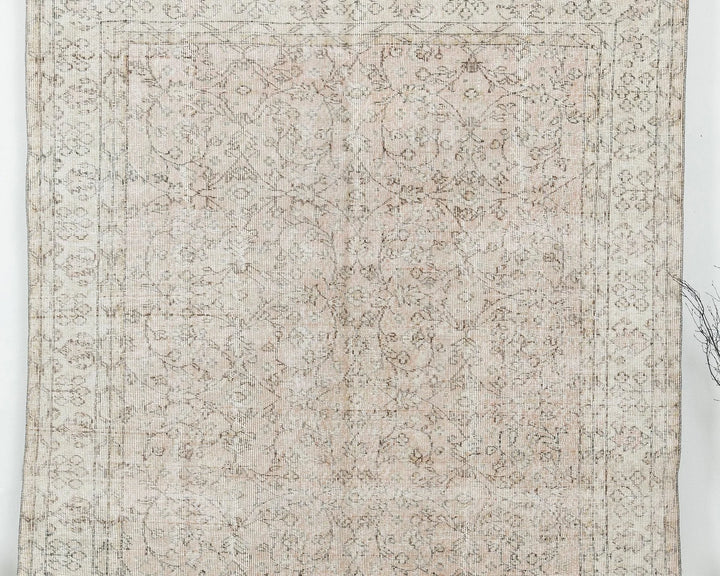 Beige Turkish Oushak Rug 6' 6" x 9' 10" Hand-Knotted | No. VR36503