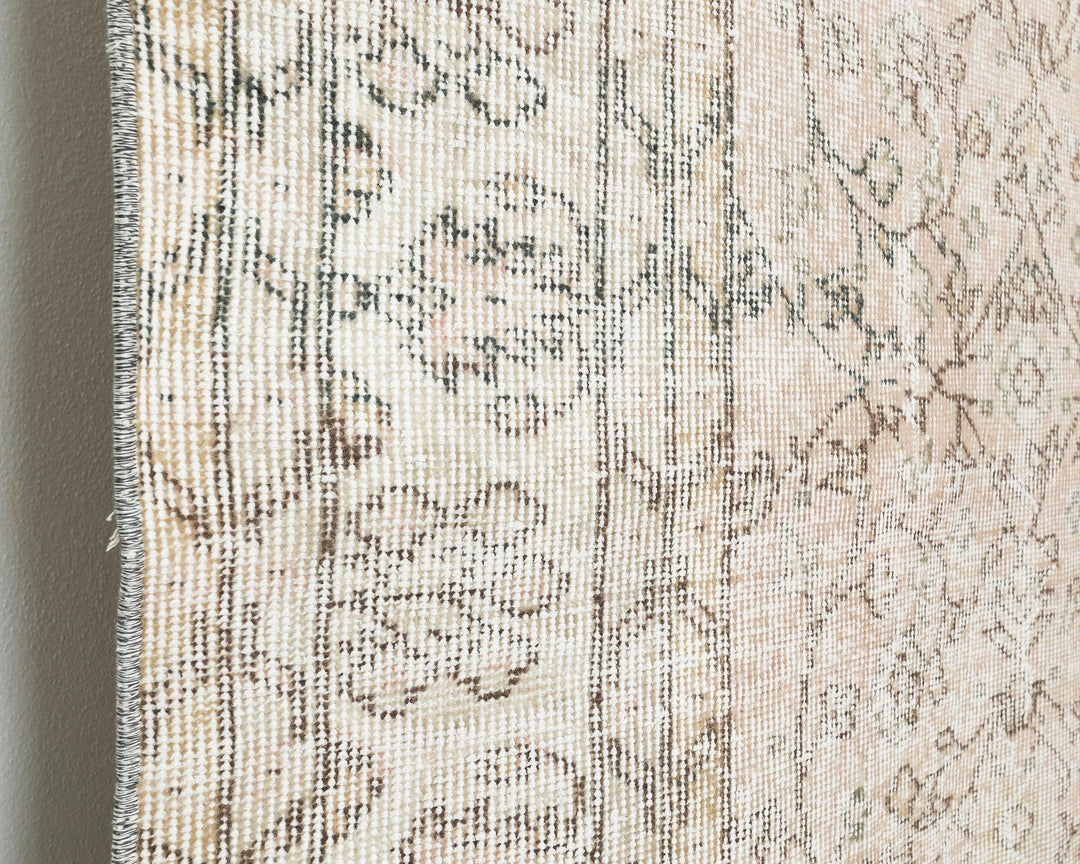 Beige Turkish Oushak Rug 6' 6" x 9' 10" Hand-Knotted | No. VR36503