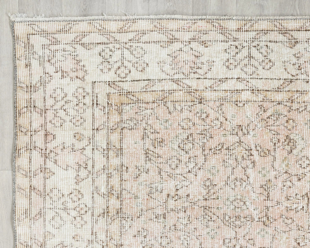 Beige Turkish Oushak Rug 6' 6" x 9' 10" Hand-Knotted | No. VR36503