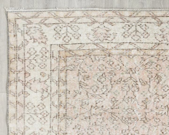 Beige Turkish Oushak Rug 6' 6" x 9' 10" Hand-Knotted | No. VR36503