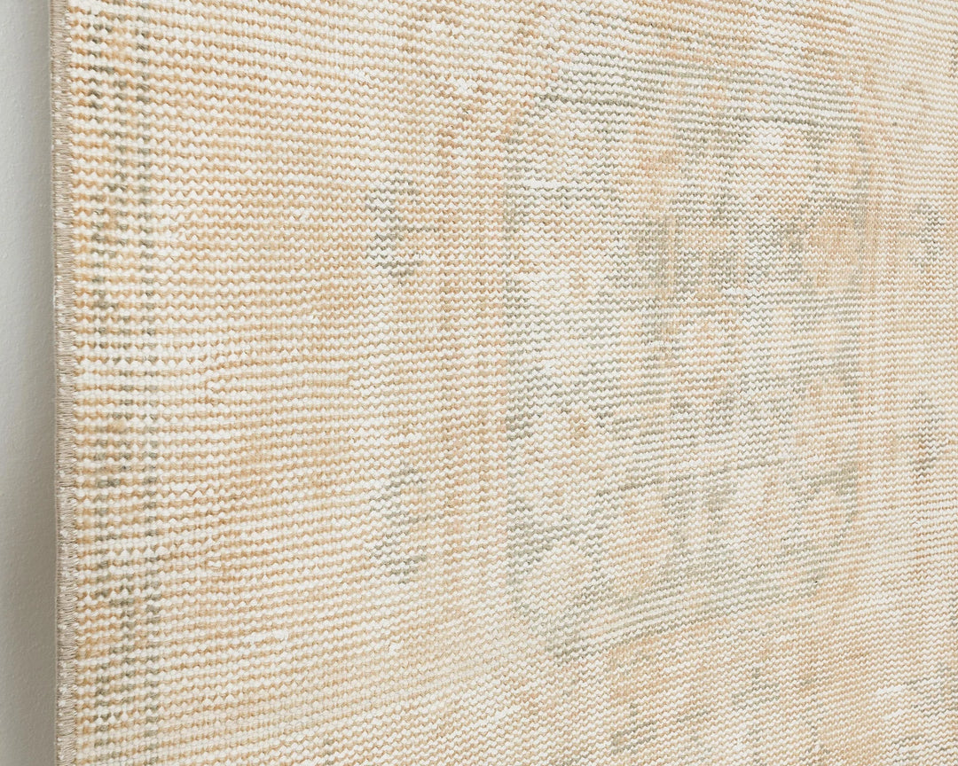 Beige Turkish Oushak Rug 3' 1" x 11' 2" Hand-Knotted | No. VR36641