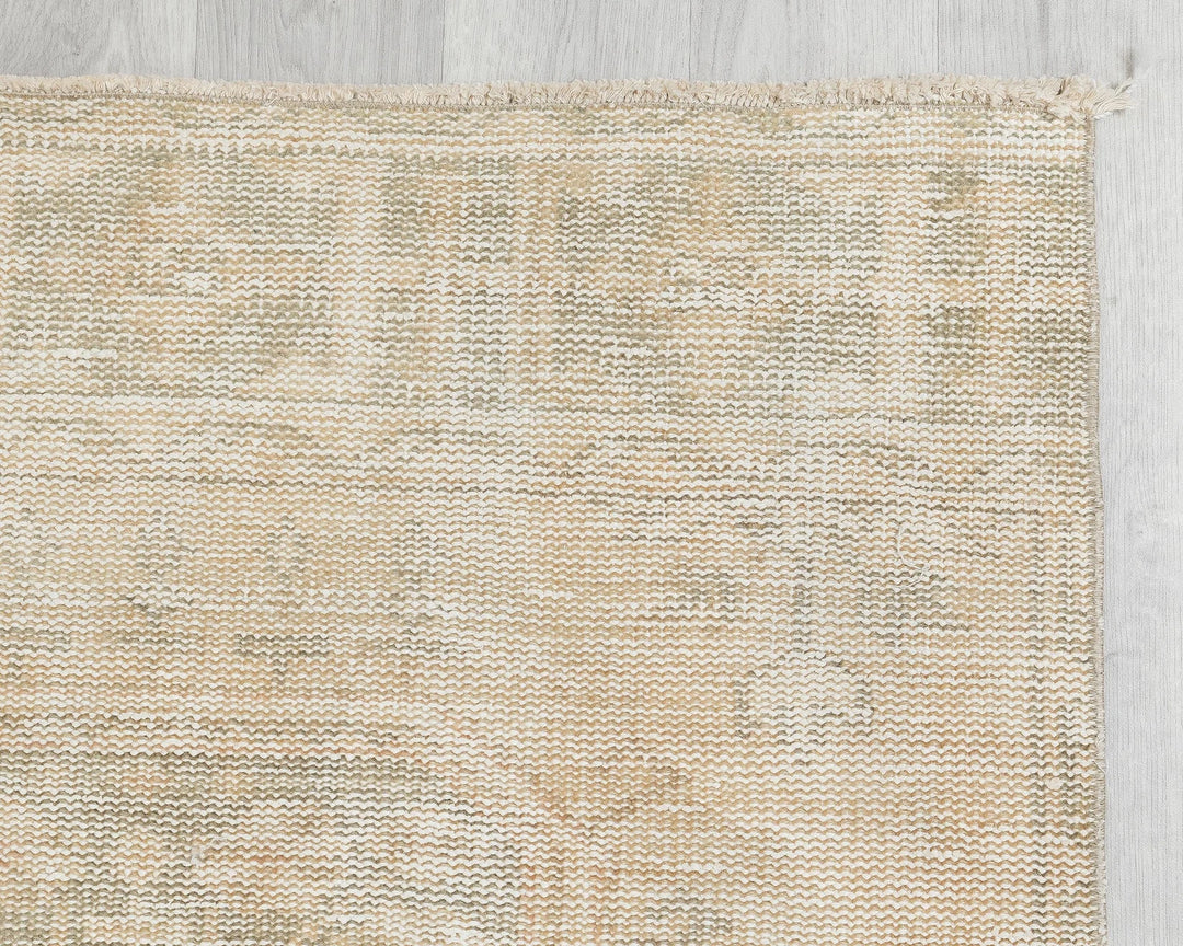 Beige Turkish Oushak Rug 3' 1" x 11' 2" Hand-Knotted | No. VR36641