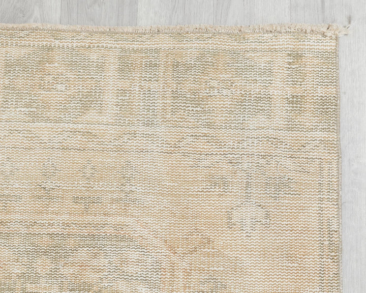 Beige Turkish Oushak Rug 3' 1" x 11' 2" Hand-Knotted | No. VR36641
