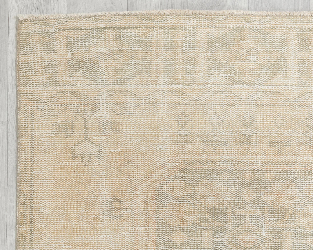 Beige Turkish Oushak Rug 3' 1" x 11' 2" Hand-Knotted | No. VR36641