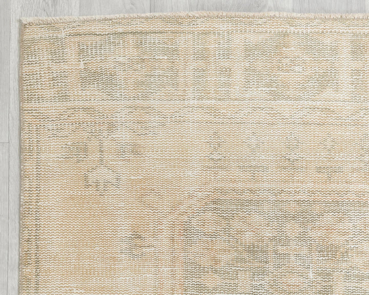 Beige Turkish Oushak Rug 3' 1" x 11' 2" Hand-Knotted | No. VR36641