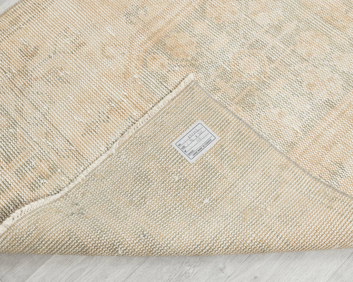 Beige Turkish Oushak Rug 3' 1" x 11' 2" Hand-Knotted | No. VR36641