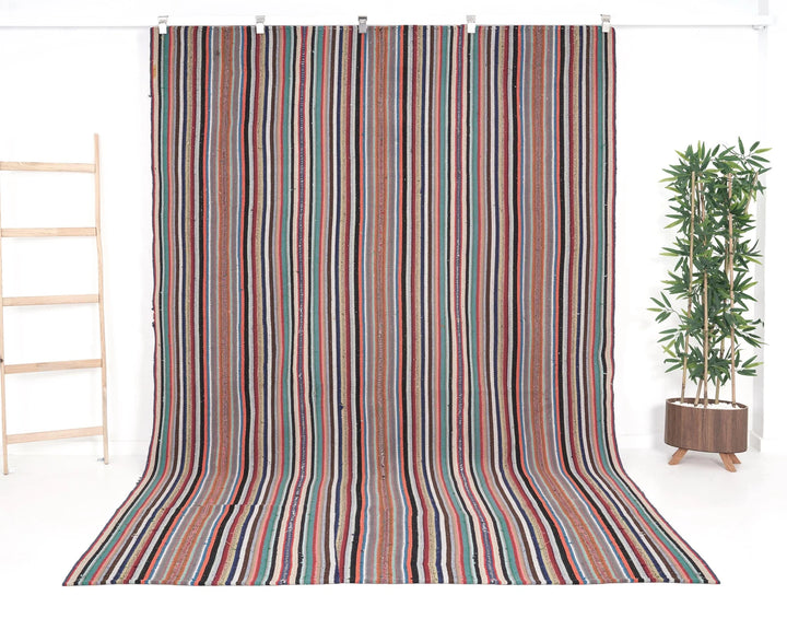 Multicolor Turkish Kilim Rug 6'10" x 10'2" Flat-Weave | No. VR36718