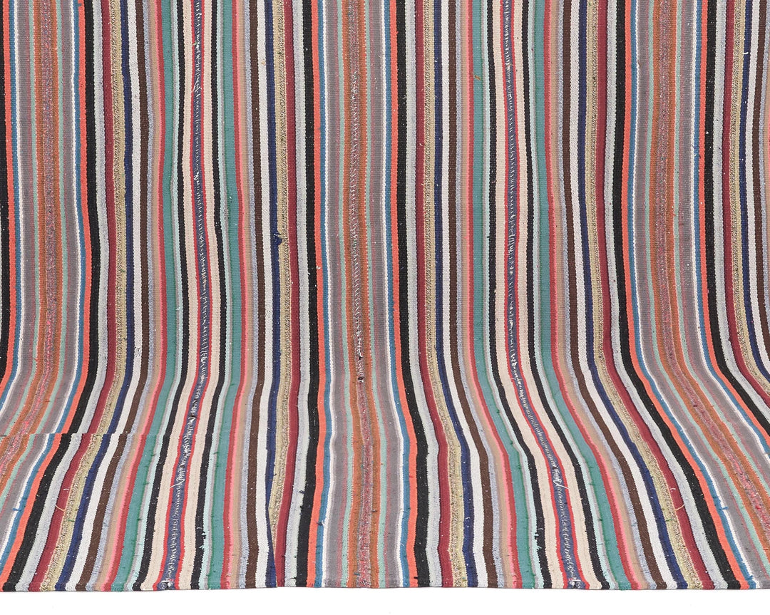 Multicolor Turkish Kilim Rug 6'10" x 10'2" Flat-Weave | No. VR36718