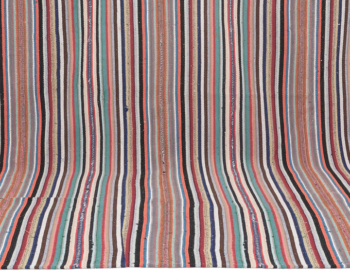 Multicolor Turkish Kilim Rug 6'10" x 10'2" Flat-Weave | No. VR36718