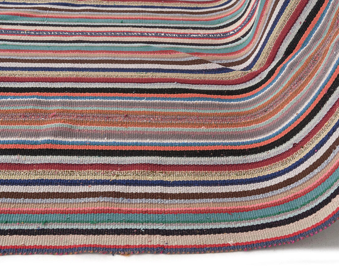 Multicolor Turkish Kilim Rug 6'10" x 10'2" Flat-Weave | No. VR36718