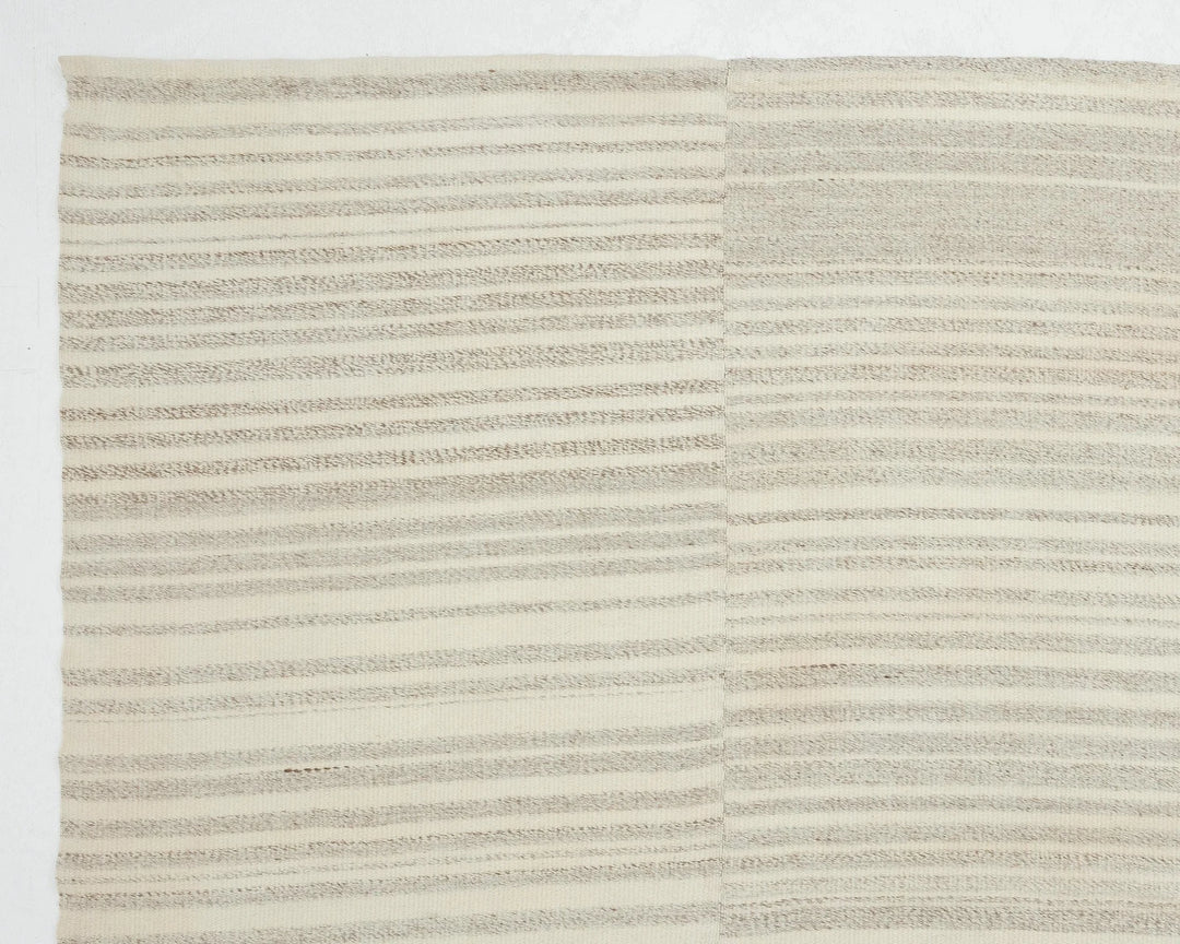 Beige Turkish Kilim Rug 9' 6" x 12' 10" Flat-Weave | No. VR36721