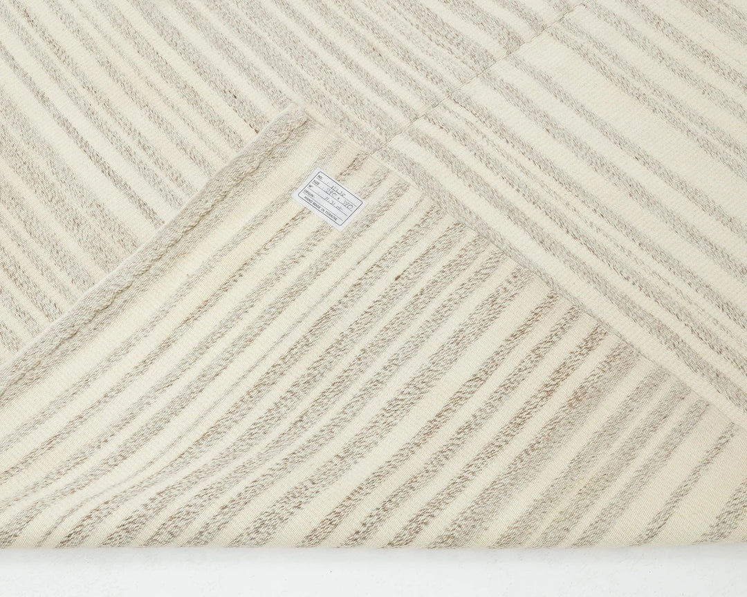 Beige Turkish Kilim Rug 9' 6" x 12' 10" Flat-Weave | No. VR36721