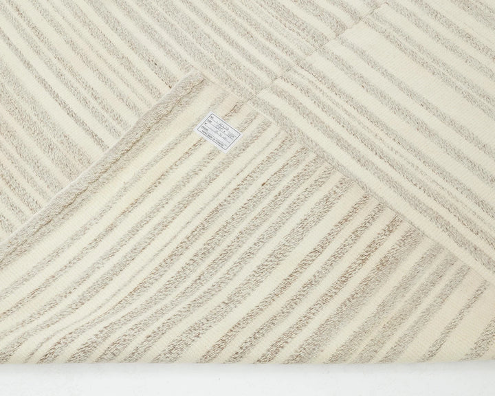 Beige Turkish Kilim Rug 9' 6" x 12' 10" Flat-Weave | No. VR36721