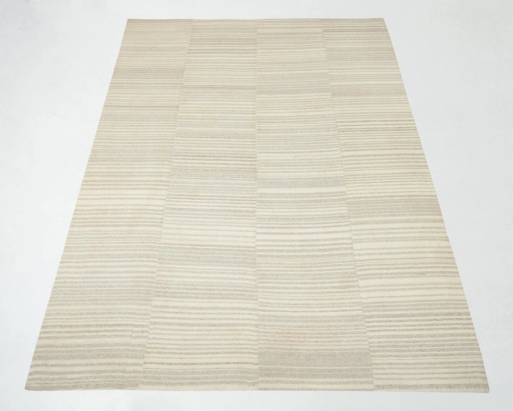 Beige Turkish Kilim Rug 9' 6" x 12' 10" Flat-Weave | No. VR36721