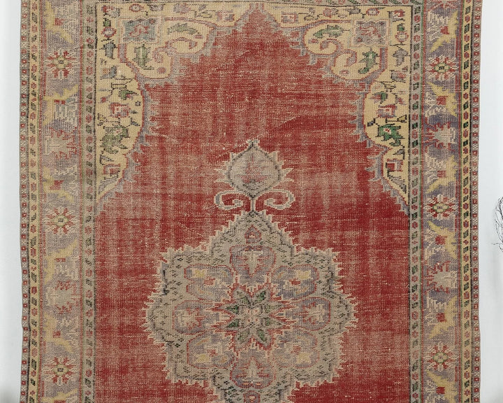 Red Turkish Oushak Rug 5' 10" x 9' 4" Hand-Knotted | No. VR36774