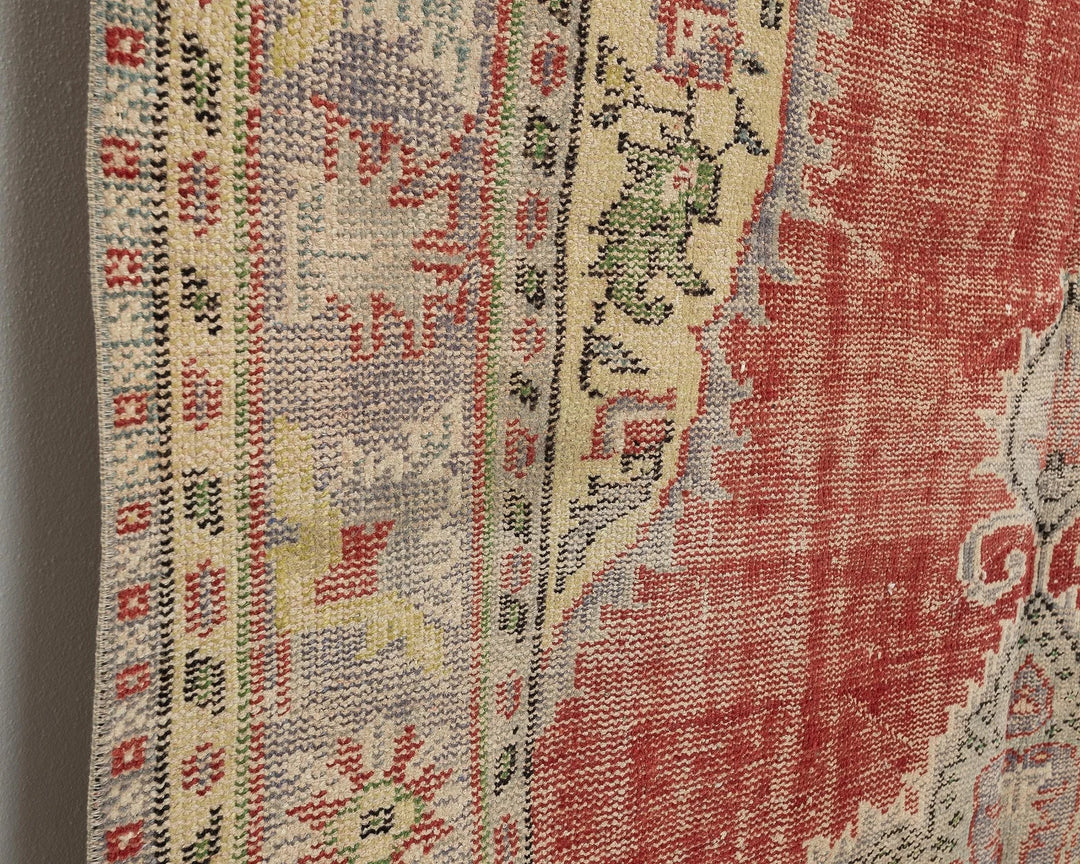 Red Turkish Oushak Rug 5' 10" x 9' 4" Hand-Knotted | No. VR36774