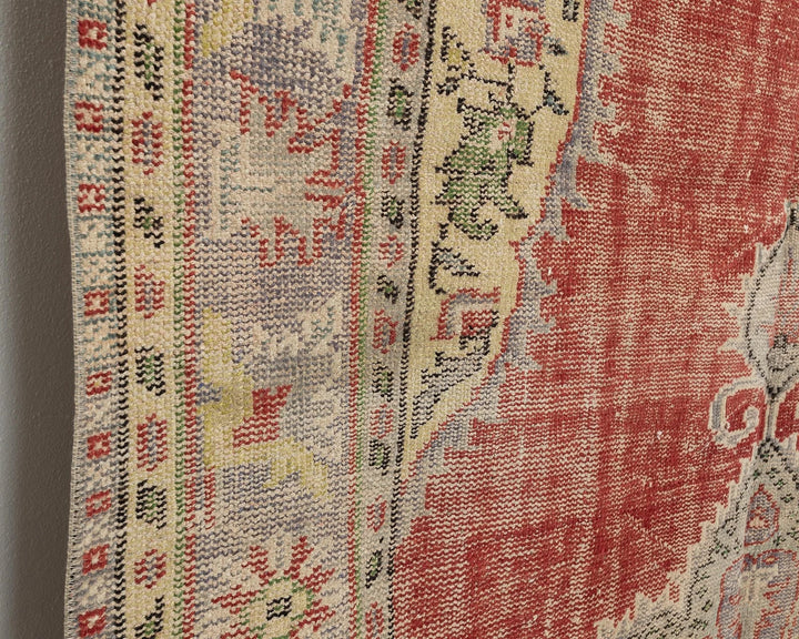 Red Turkish Oushak Rug 5' 10" x 9' 4" Hand-Knotted | No. VR36774