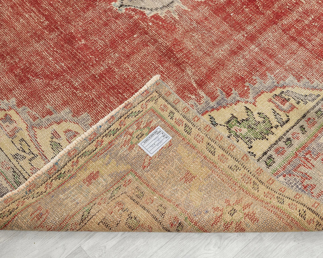 Red Turkish Oushak Rug 5' 10" x 9' 4" Hand-Knotted | No. VR36774