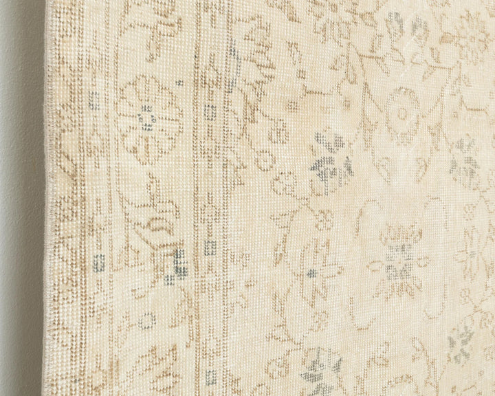 Beige Turkish Oushak Rug 5' 8" x 9' Hand-Knotted | No. VR36818