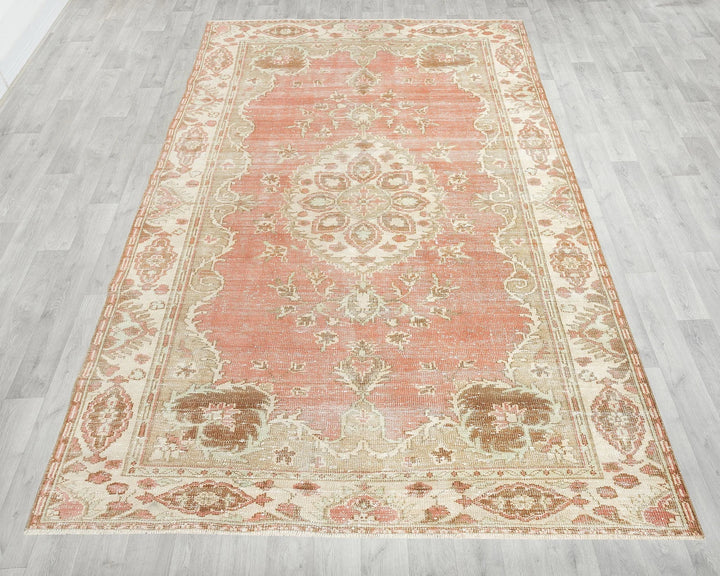 Multicolor Turkish Oushak Rug 6'5" x 9'4" Hand-Knotted | No. VR36825