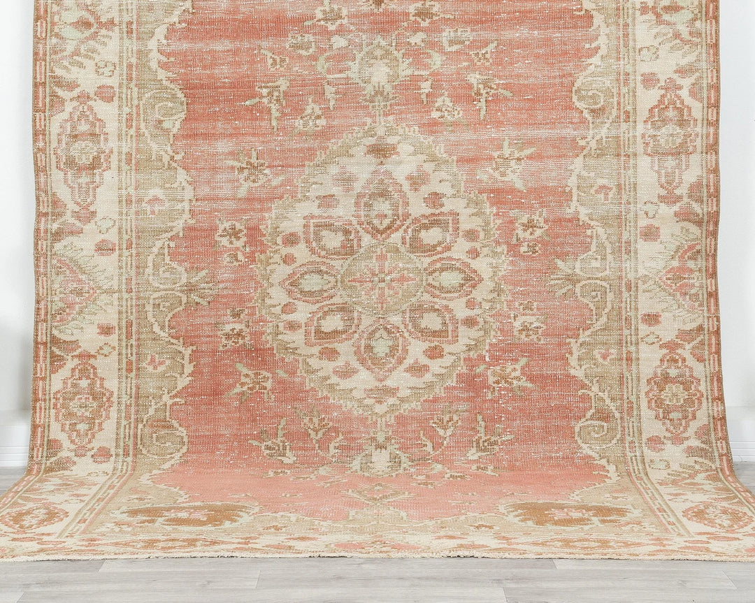 Multicolor Turkish Oushak Rug 6'5" x 9'4" Hand-Knotted | No. VR36825