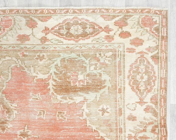 Multicolor Turkish Oushak Rug 6'5" x 9'4" Hand-Knotted | No. VR36825