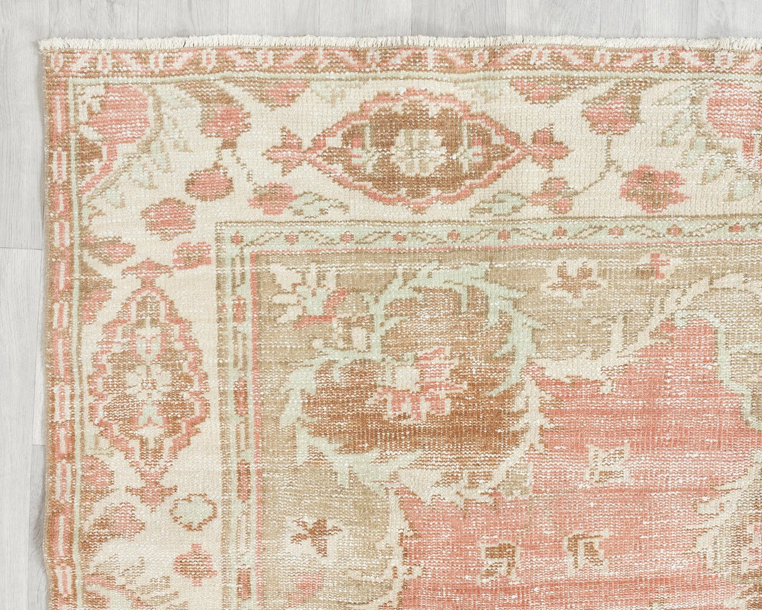 Multicolor Turkish Oushak Rug 6'5" x 9'4" Hand-Knotted | No. VR36825