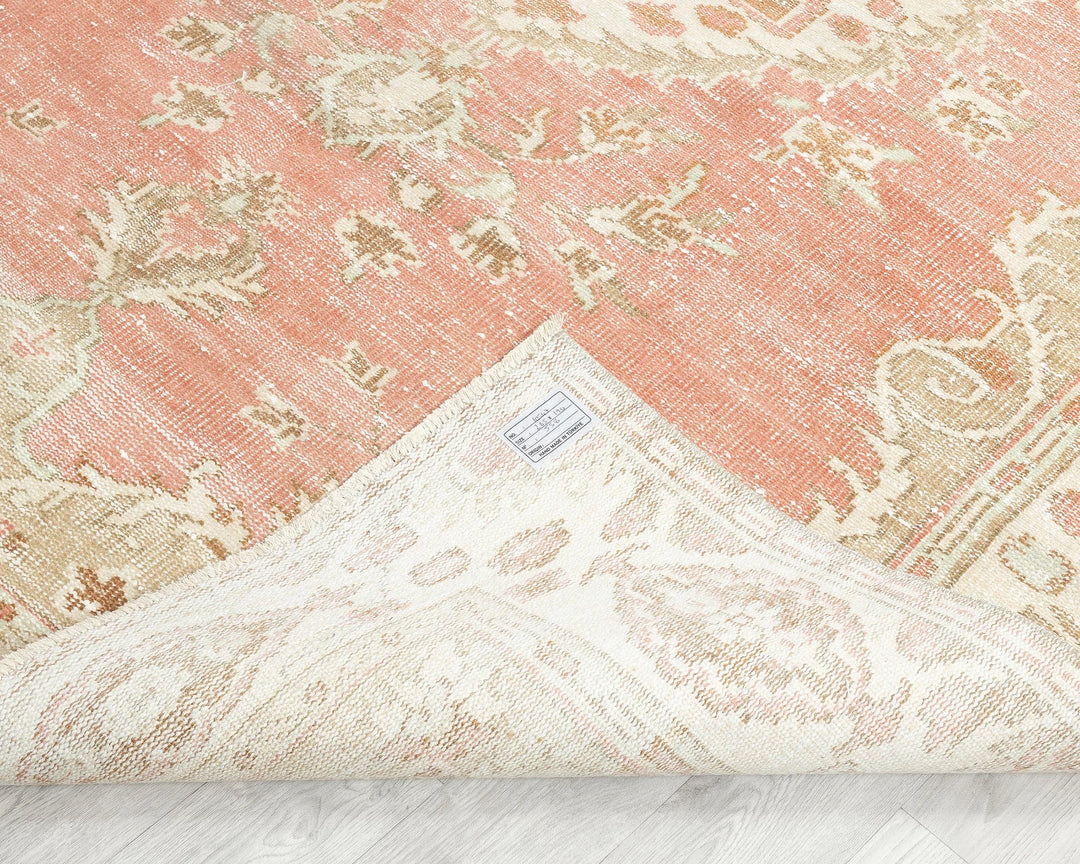 Multicolor Turkish Oushak Rug 6'5" x 9'4" Hand-Knotted | No. VR36825
