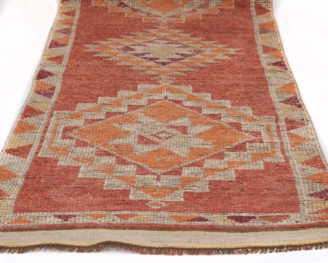 Multicolor Turkish Oushak Rug 2'6" x 12'6" Hand-Knotted | No. VR36856