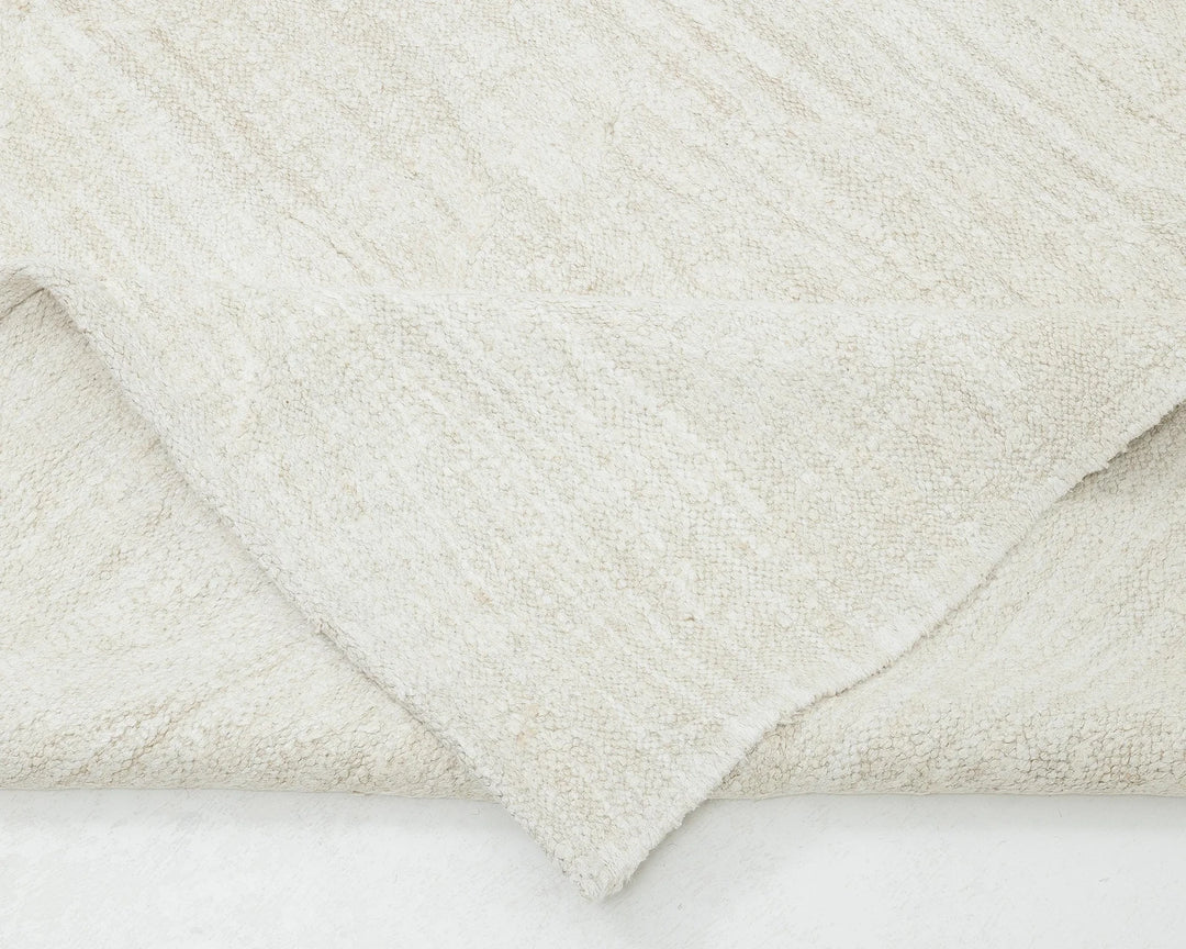 White Turkish Kilim Rug 8' 4" x 10' 11" Flat-Weave | No. VR36973